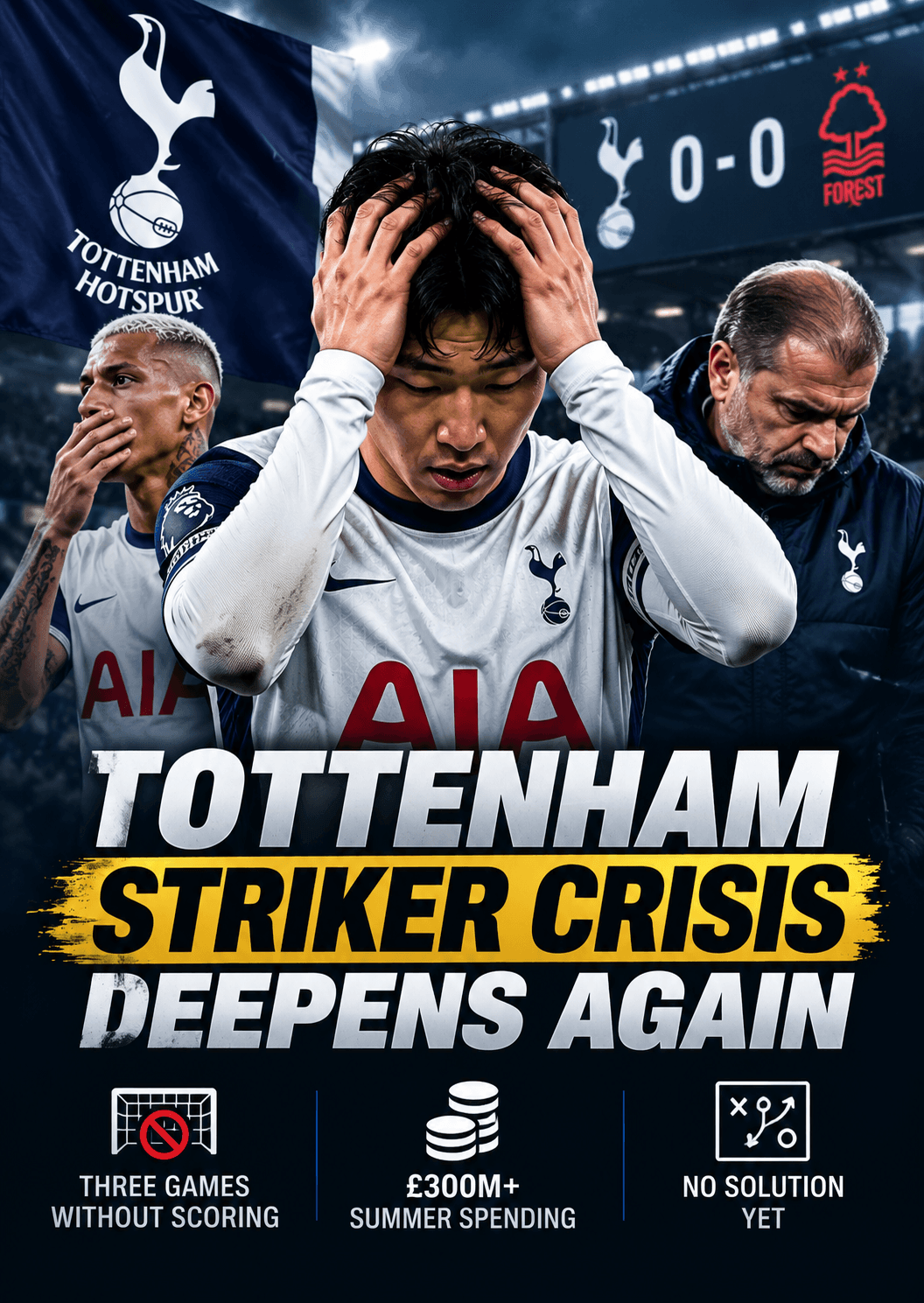 Tottenham Striker Crisis Deepens After Goalless Forest Draw